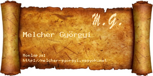 Melcher Györgyi névjegykártya